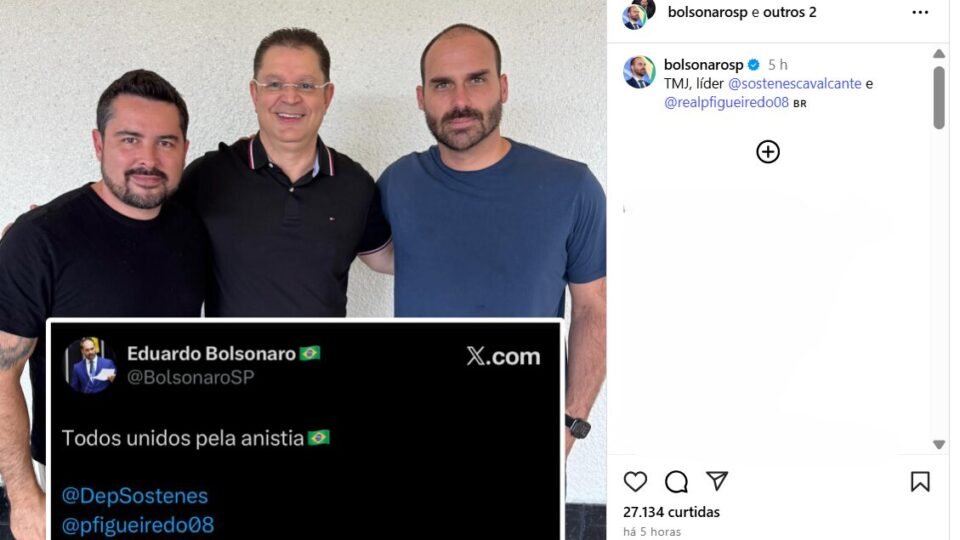 Encontro de Eduardo Bolsonaro com líder do PL nos EUA reforça ofensiva por anistia 2 Encontro de Eduardo Bolsonaro com líder do PL nos EUA reforça ofensiva por anistia - Imagem do artigo