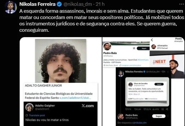 Ameaças de morte a deputados expõem risco de novo caso Kirk no Brasil 2 Ameaças de morte a deputados expõem risco de novo caso Kirk no Brasil - Imagem do artigo